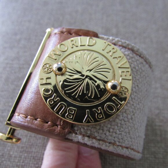 Tory Burch Classic Bracelet World Travel cuff gold plated - Picture 1 of 4